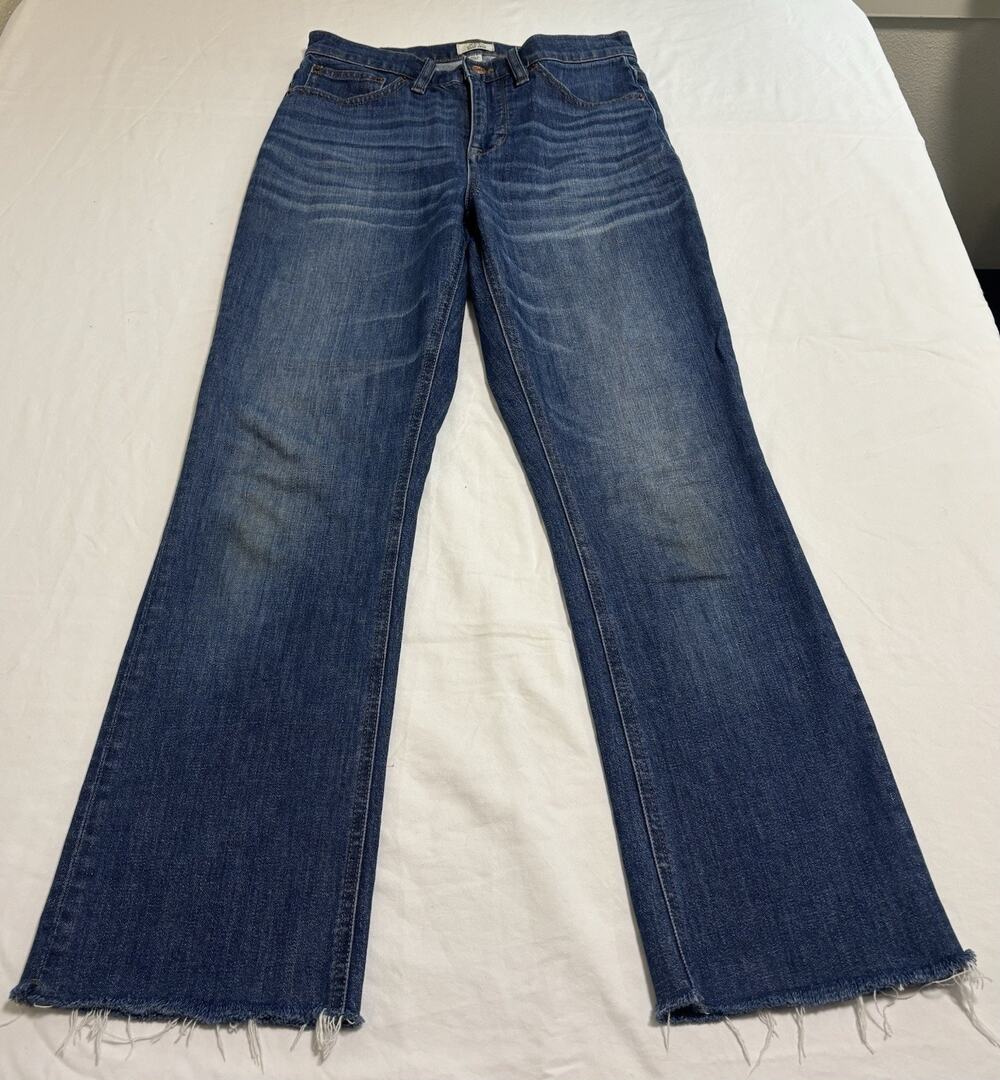J.CREW Billie Demi Boot Crop Denim Jeans Raw Hem Dark Wash Women’s Size 26 Tall